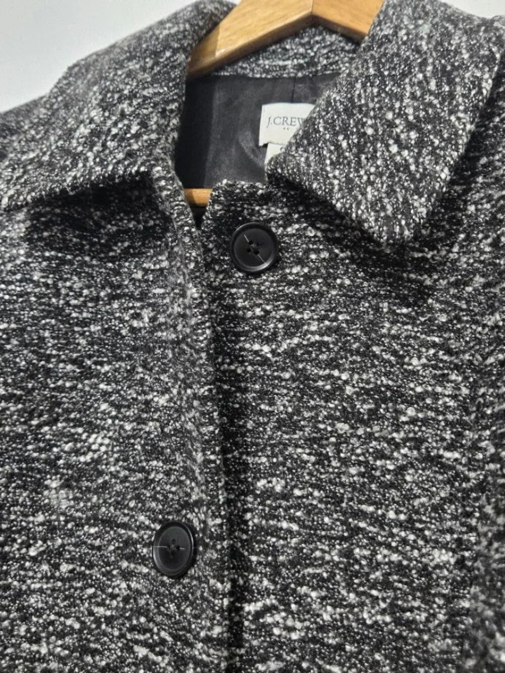 J Crew Factory Womens Boucle Lady Day Coat Size 6 Lined Overcoat Preppy Neutral - Picture 2 of 12